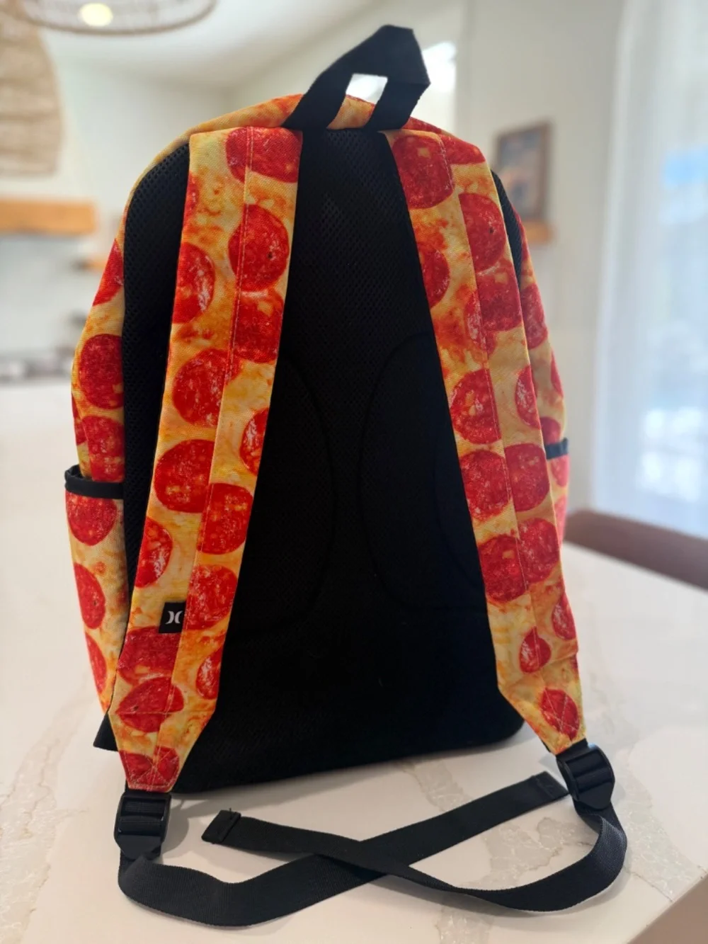 Hurley Backpack, Pizza Print with Laptop Sleeve